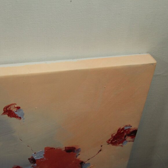 Large Acrylic on Canvas Painting: Vase of Flowers - Picture 4 of 5